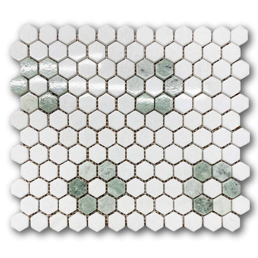 Stone Center Online Thassos White Marble 1 inch Hexagon